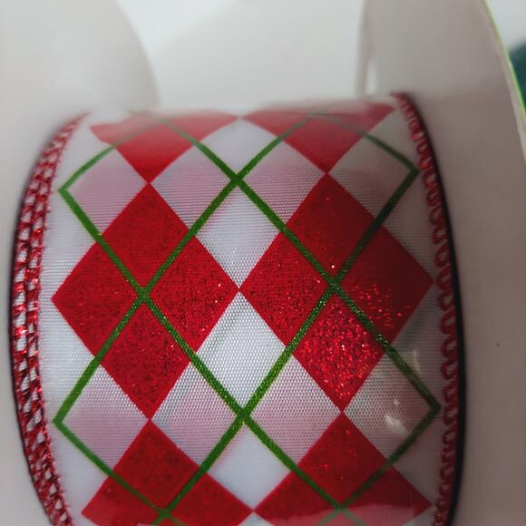 30+ Yards Variety Lot Wire Edged Ribbon Red White Christmas Gift Crafts Candy - Picture 8 of 16